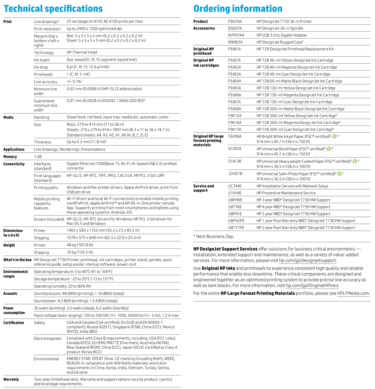 HP Designjet T730 Printer